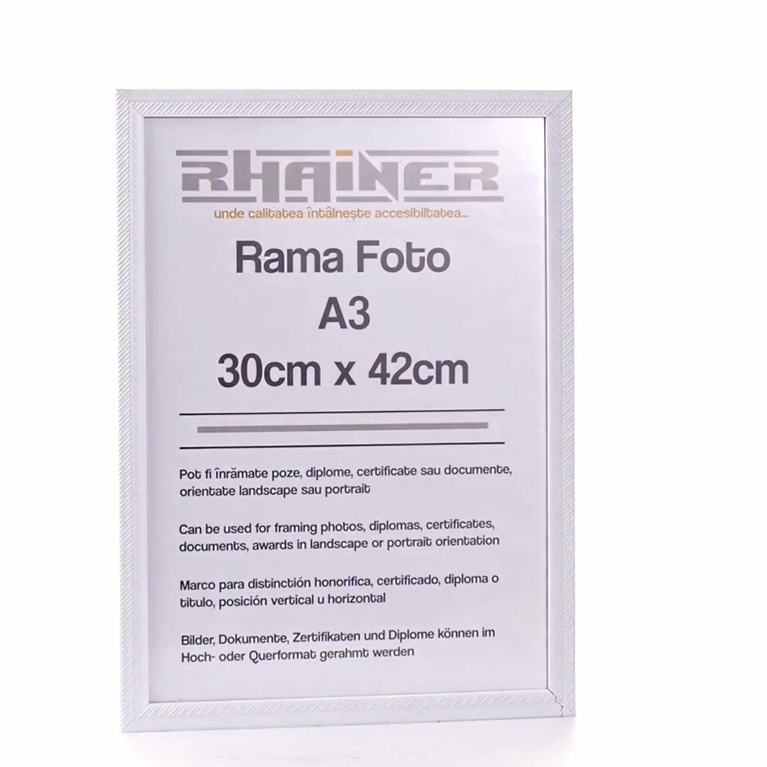 Rama foto Leon alb texturat A3