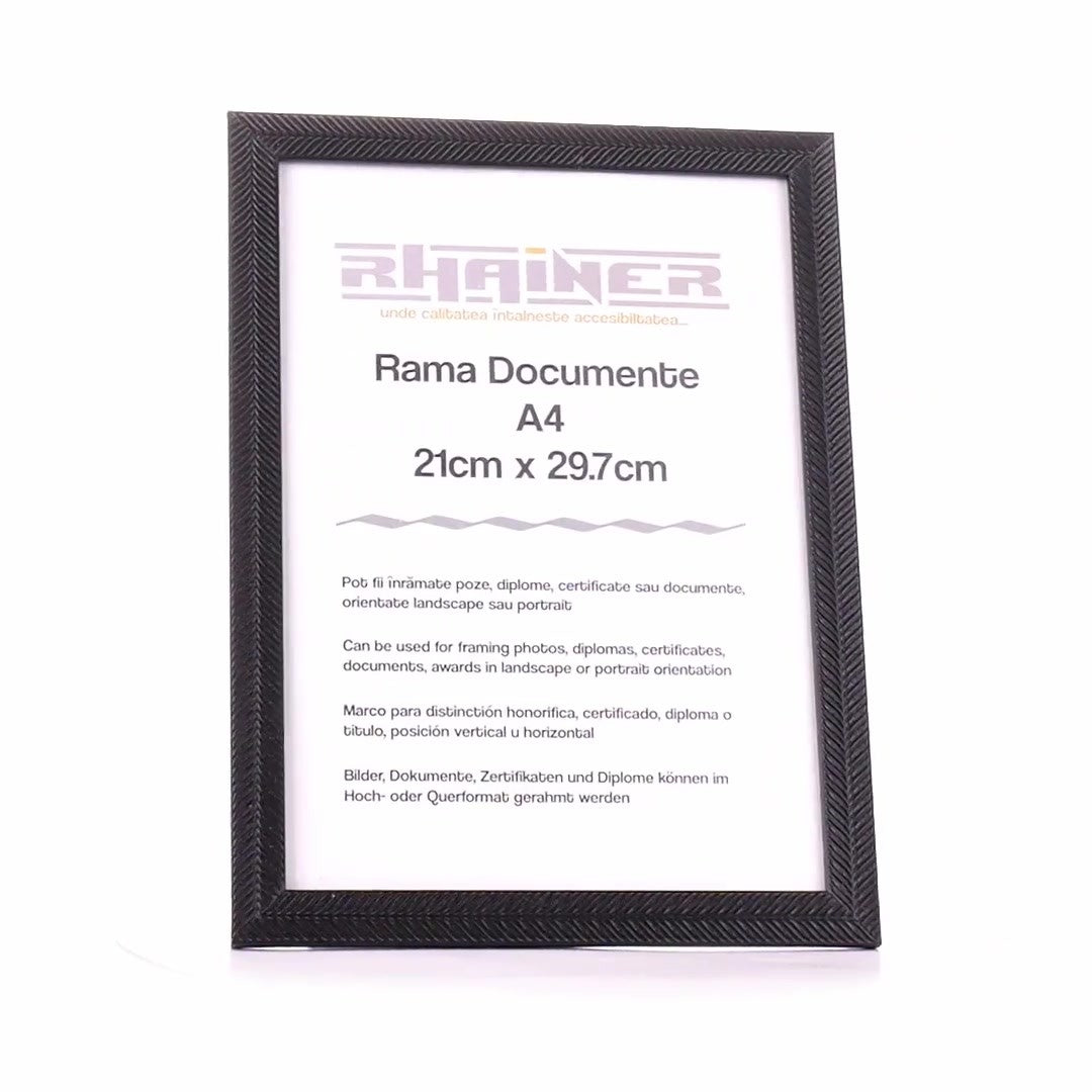 Textured black Leon photo frame A4