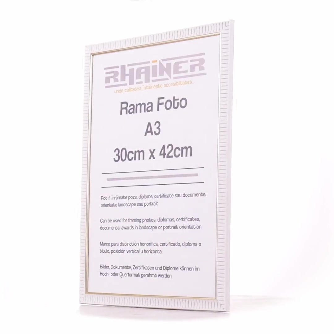 Merida white+gold photo frame A3