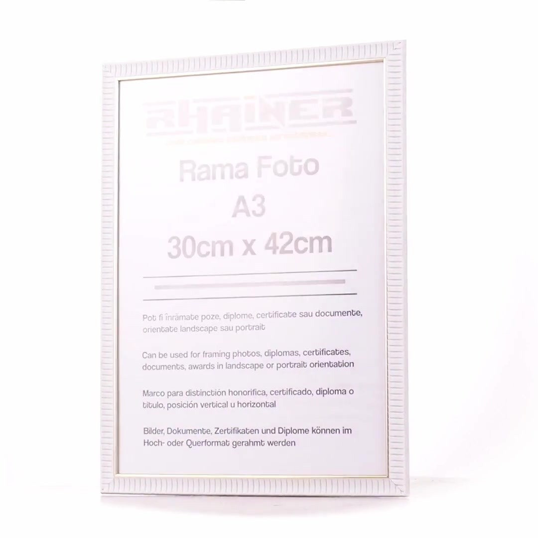 Merida white+gold photo frame A3