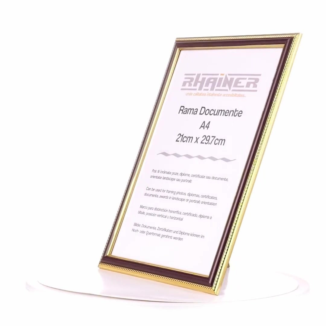 Athos brown+gold photo frame A4