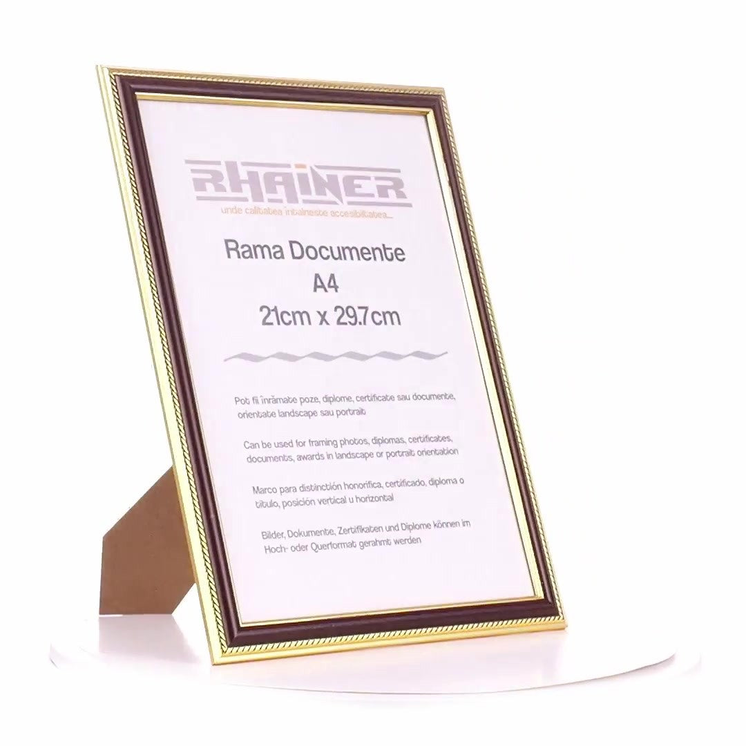 Athos brown+gold photo frame A4