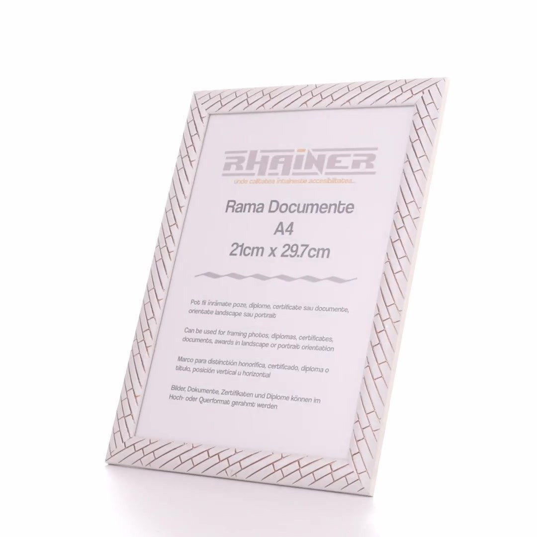 Barrio white+rose gold photo frame A4