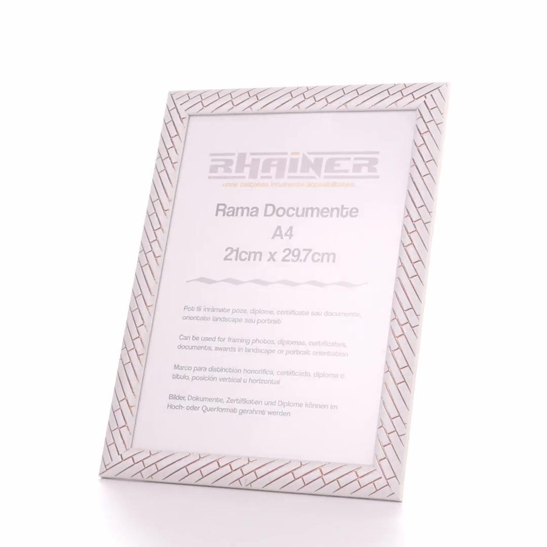 Barrio white+rose gold photo frame A4