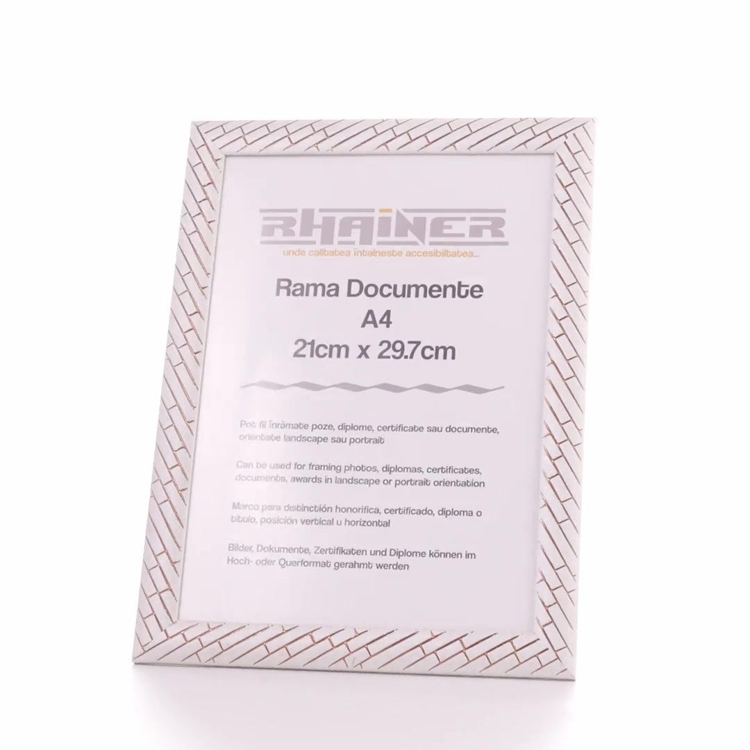 Barrio white+rose gold photo frame A4
