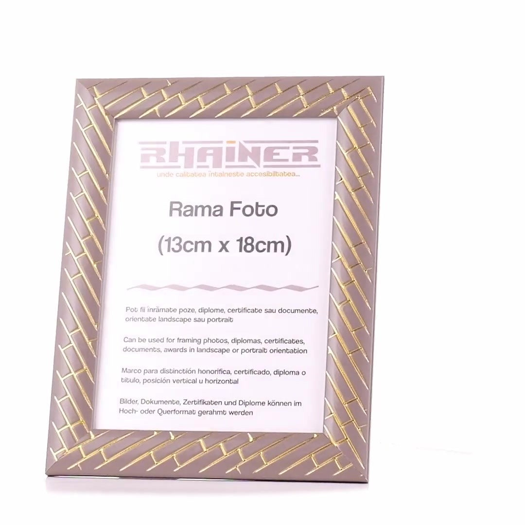 Рамка за снимки Barrio сив+златист 13x18