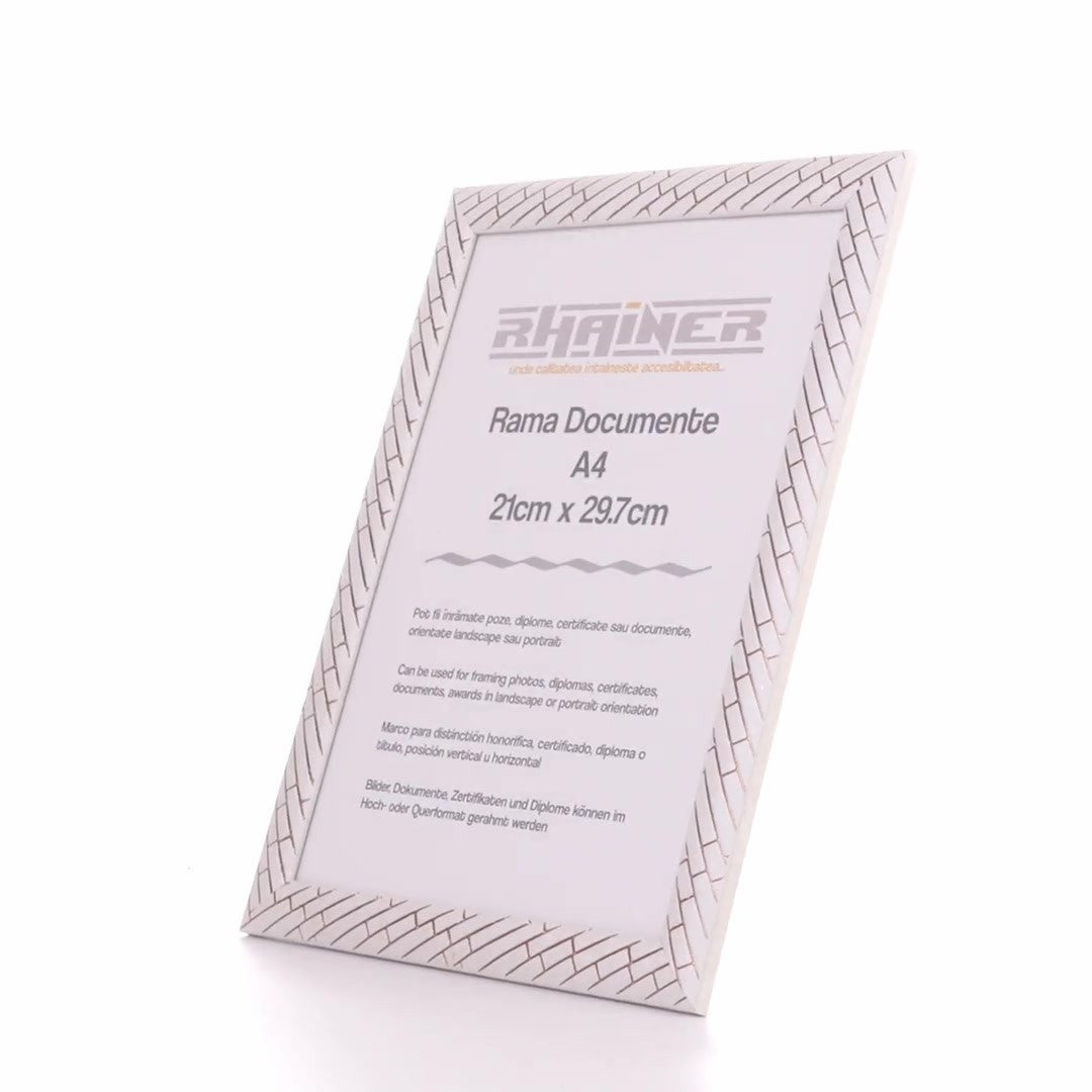 Barrio white+silver photo frame A4