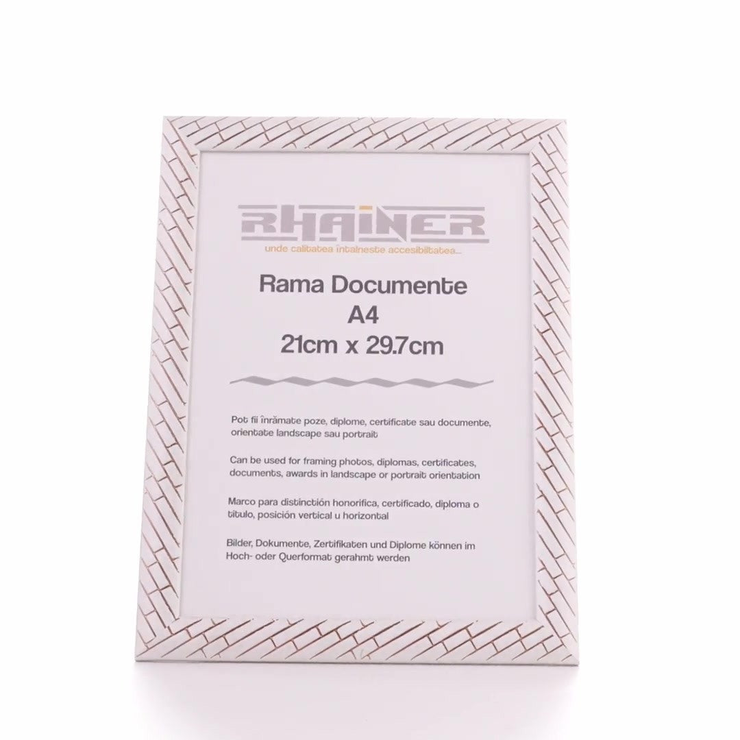 Barrio white+silver photo frame A4