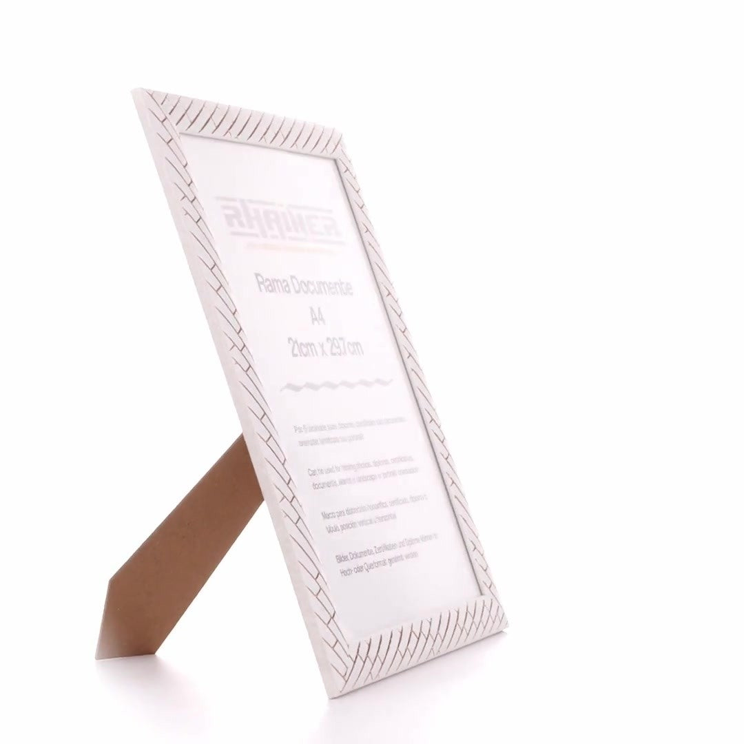 Barrio white+silver photo frame A4