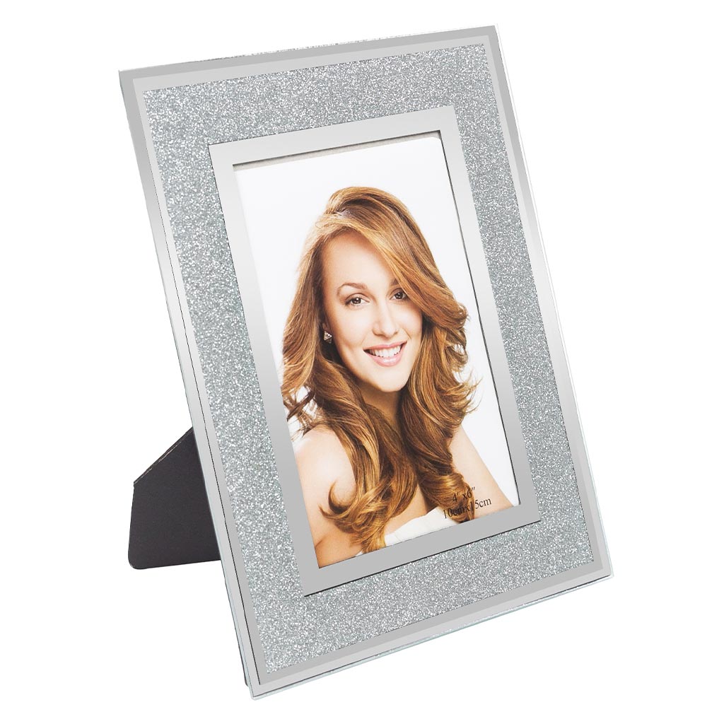 Rama foto sticla SPARK argintie 10x15
