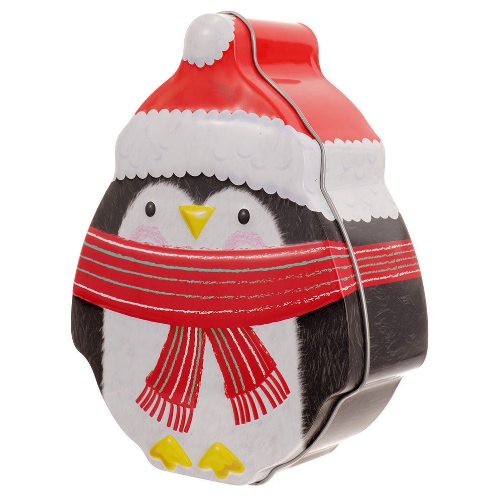 Cutie metalica cu forma pinguin