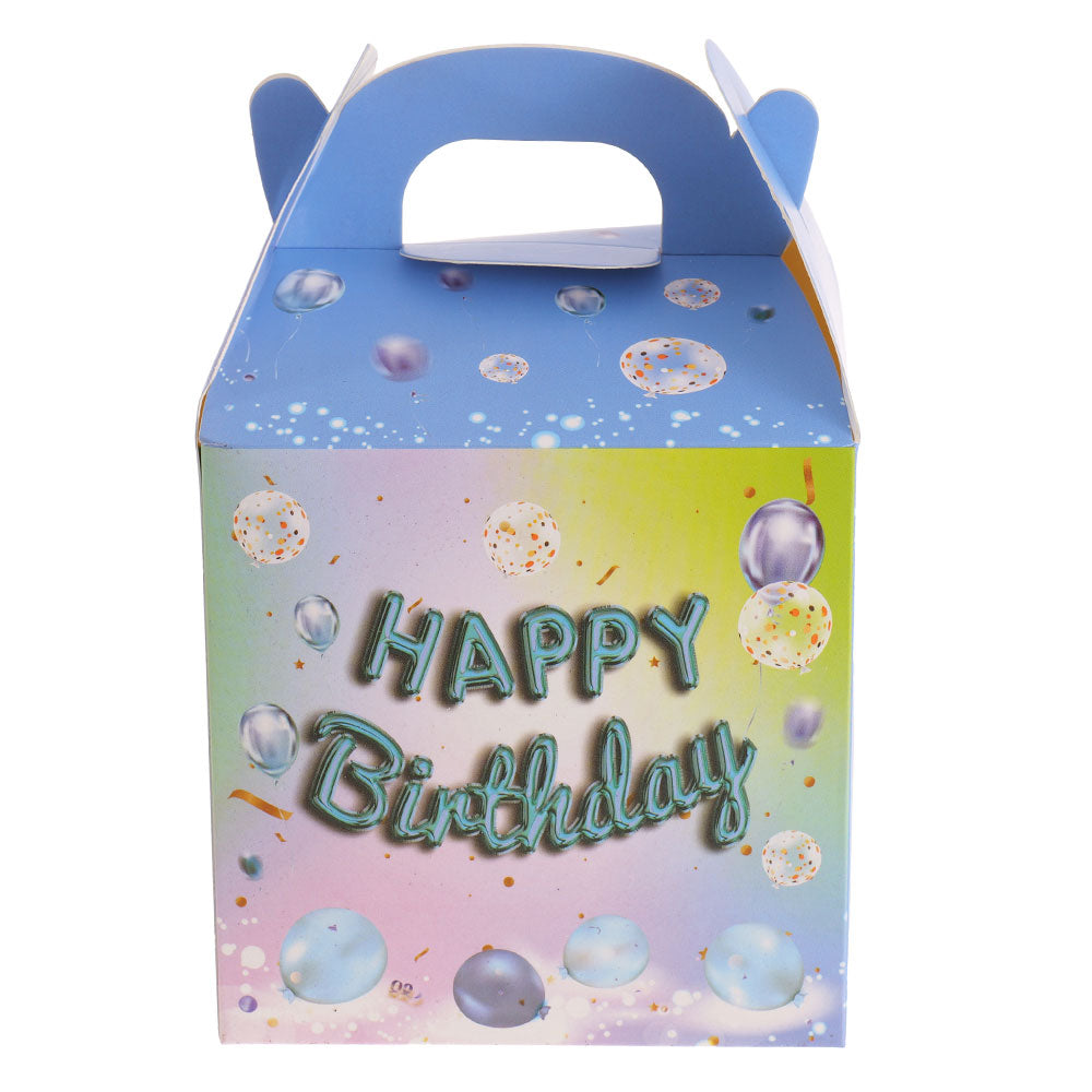 Cutie cani cu maner HAPPY BIRTHDAY bleu