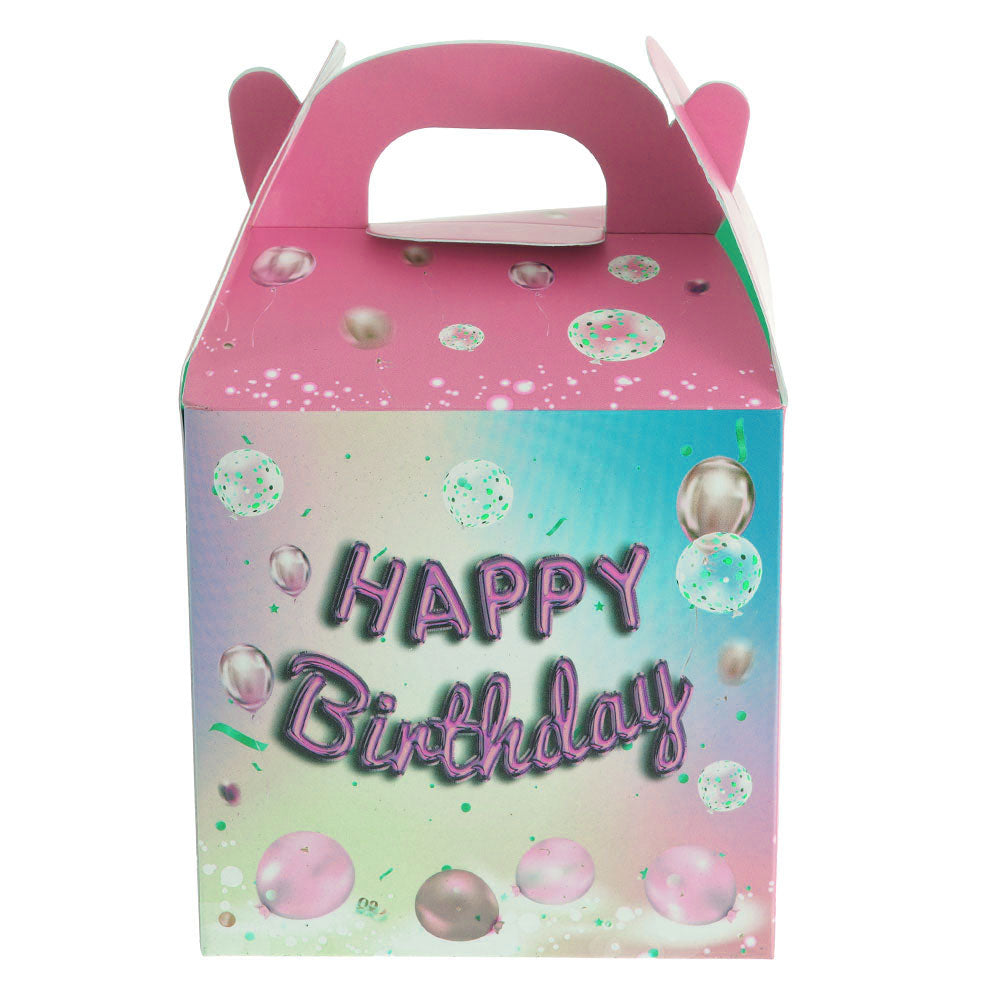 Cutie cani cu maner HAPPY BIRTHDAY roz