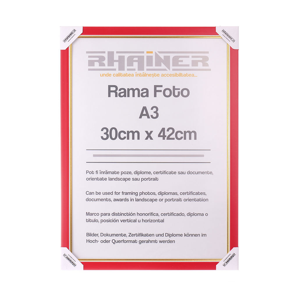 Rama foto Madrid rosu+auriu A3