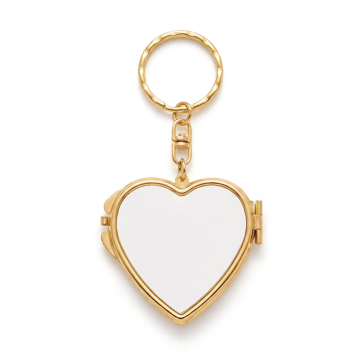 Metal pocket mirror keychain Sublimation - HEART-SHAPED