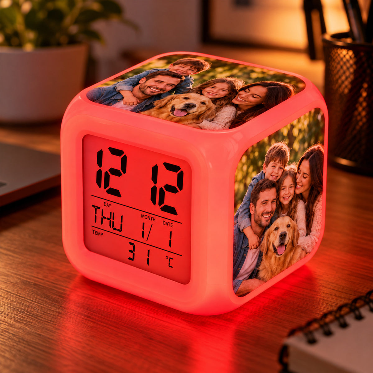 Ceas digital  cu alarma si lumina de veghe Sublimabil - CUB