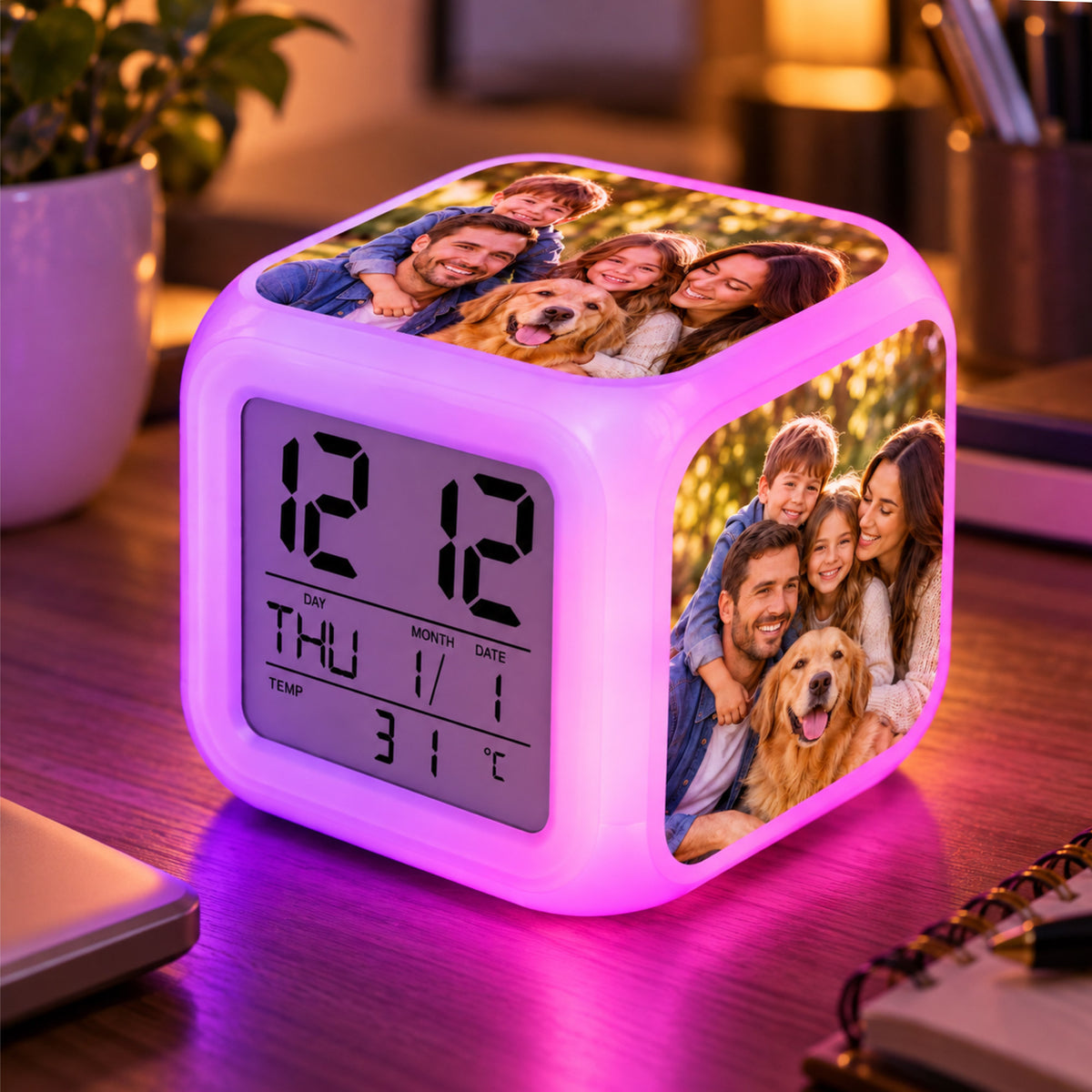 Ceas digital  cu alarma si lumina de veghe Sublimabil - CUB