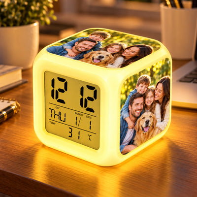 Ceas digital  cu alarma si lumina de veghe Sublimabil - CUB