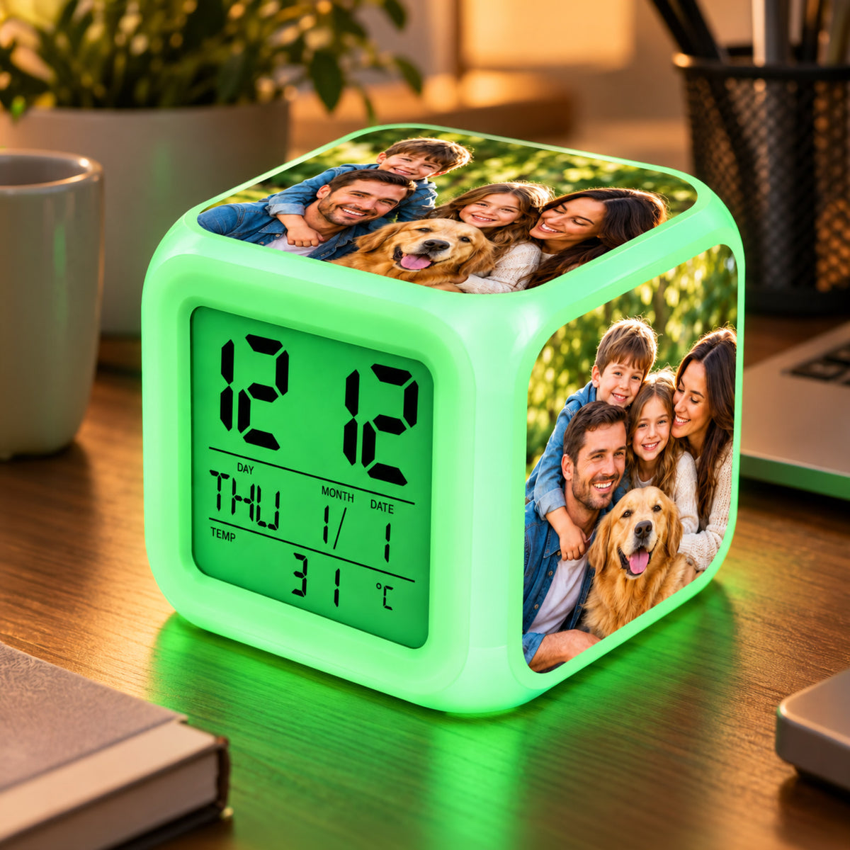 Ceas digital  cu alarma si lumina de veghe Sublimabil - CUB