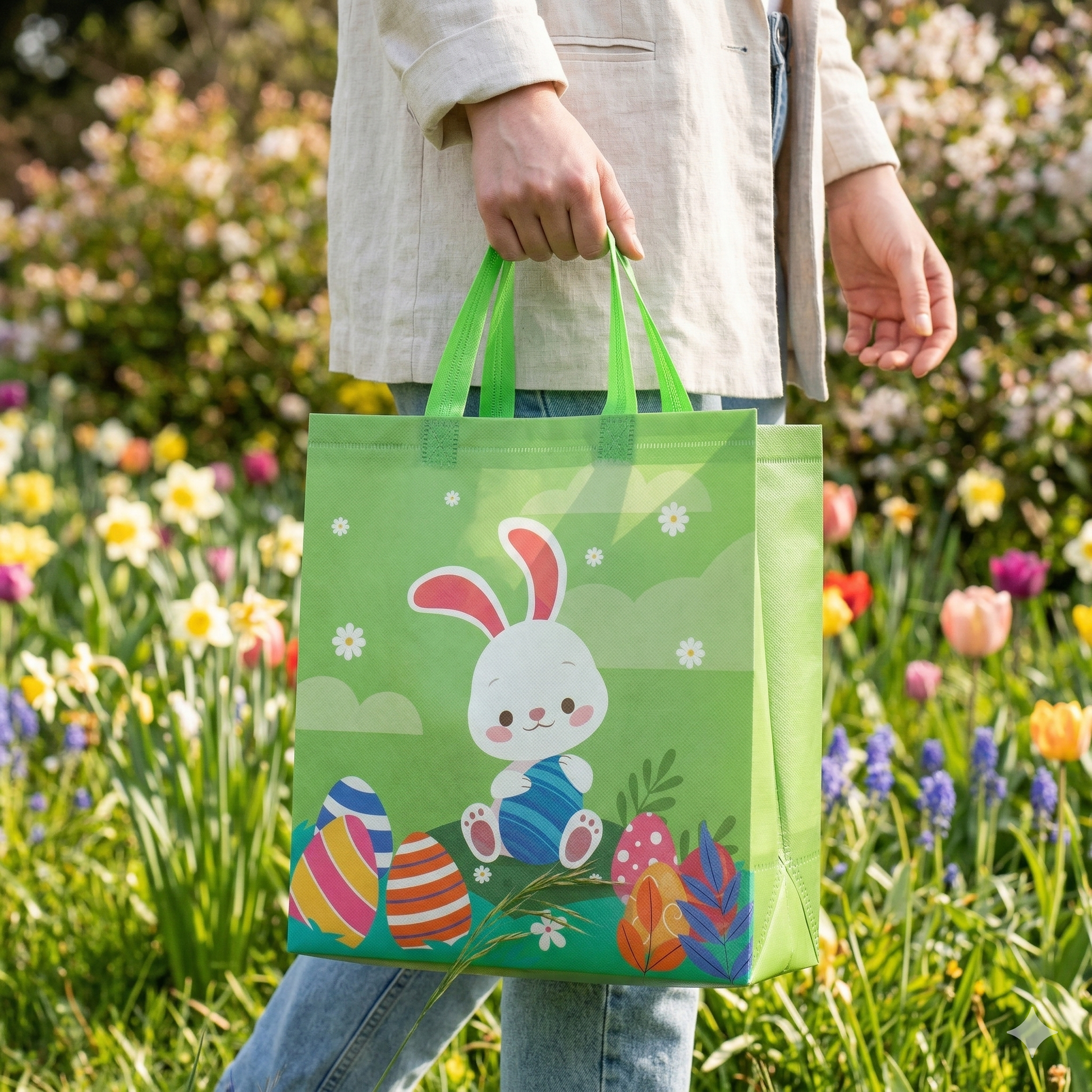 Sacosa cadou de PASTE textil 29x27 GC415517 - Green Print