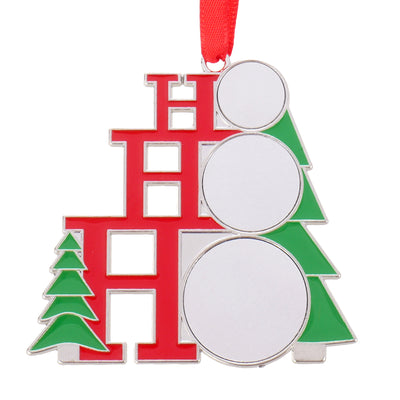 Ornament metalic de brad HOHOHO