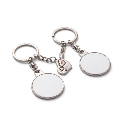 Set 2 brelocuri metalice sublimabile Cuplu Cheia de la Inima