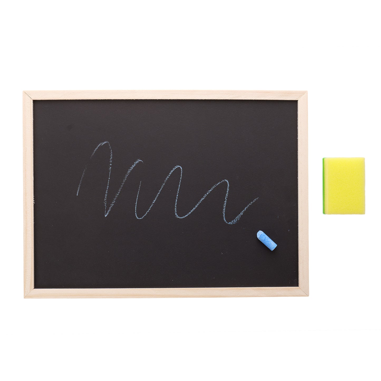 Drawing board with colored chalk and sponge