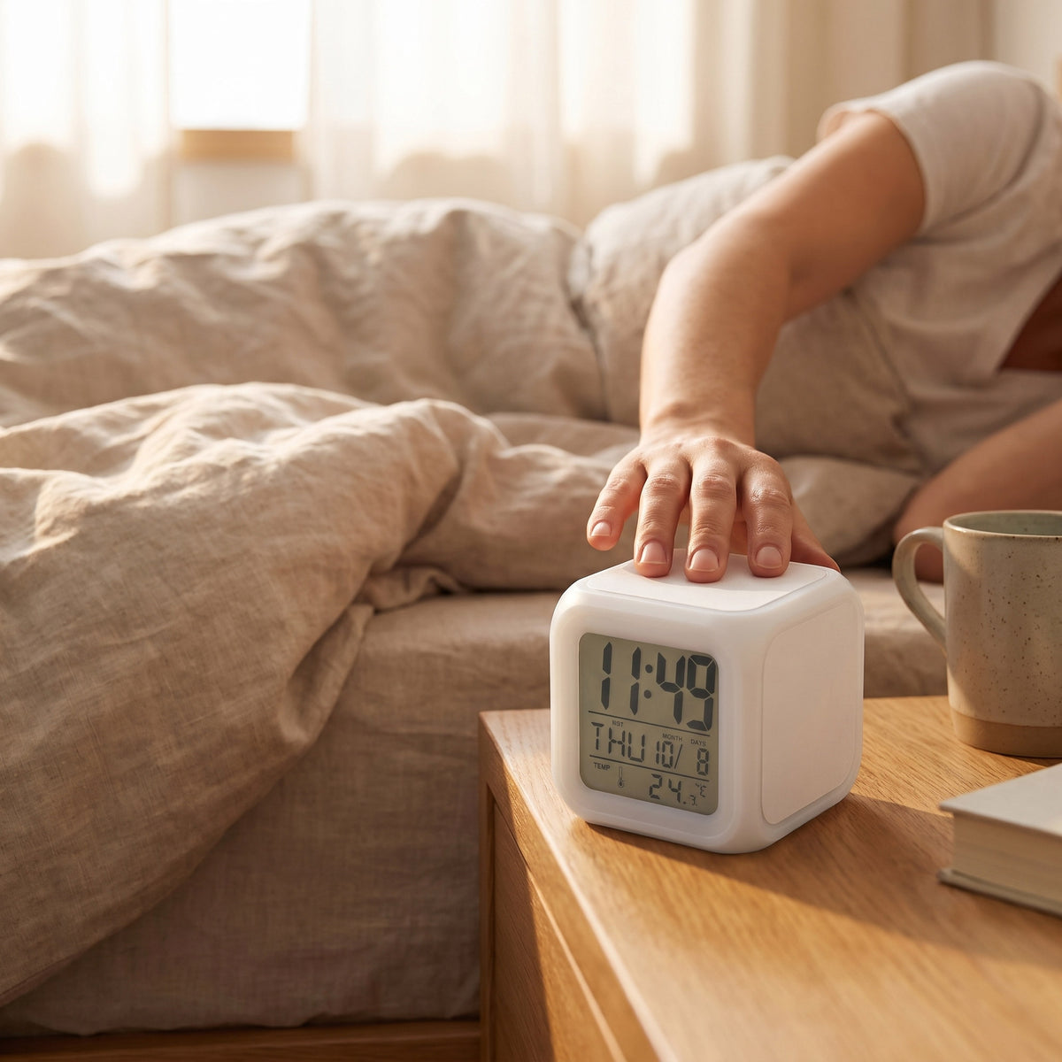 Ceas digital  cu alarma si lumina de veghe Sublimabil - CUB