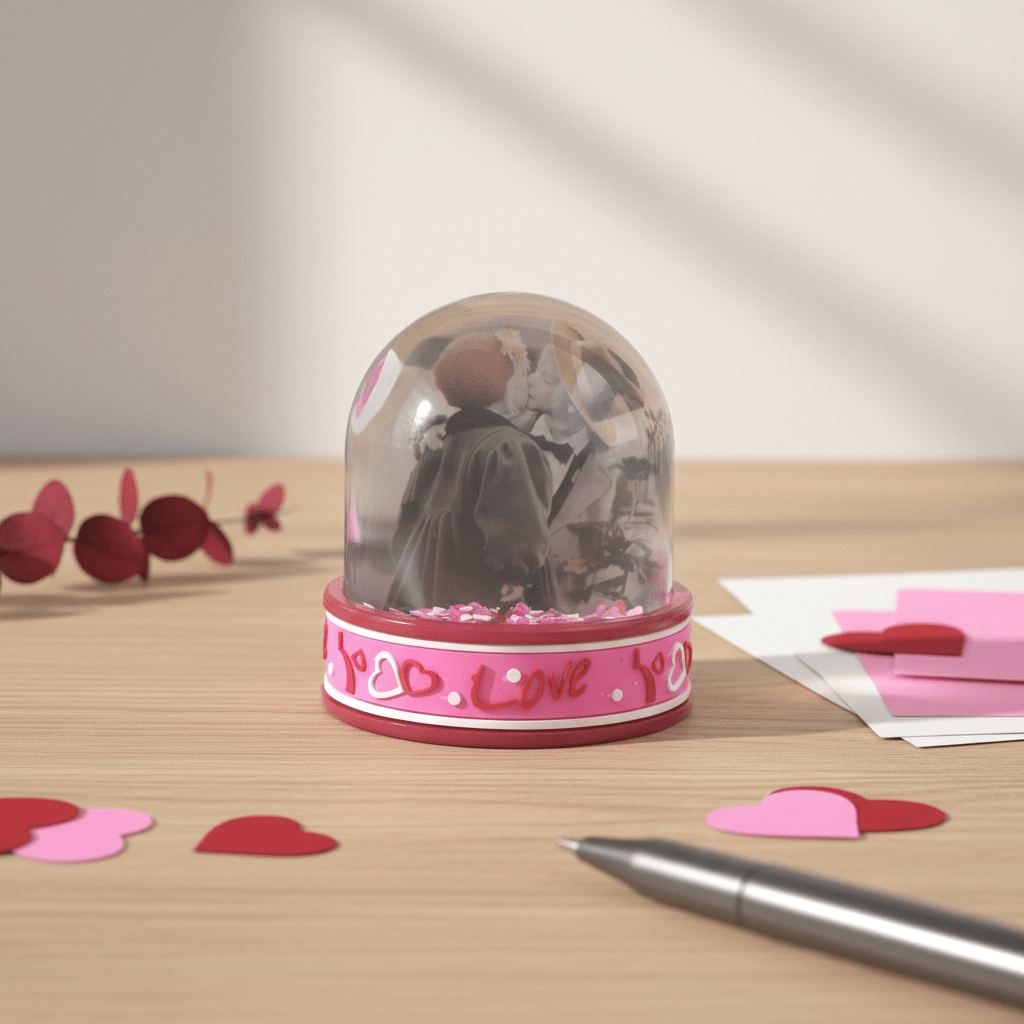 Glob foto Love roz - LED GL229 - Green Print