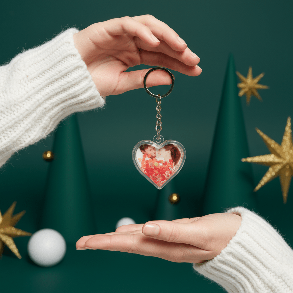 Breloc glob foto inima GL233 - Green Print