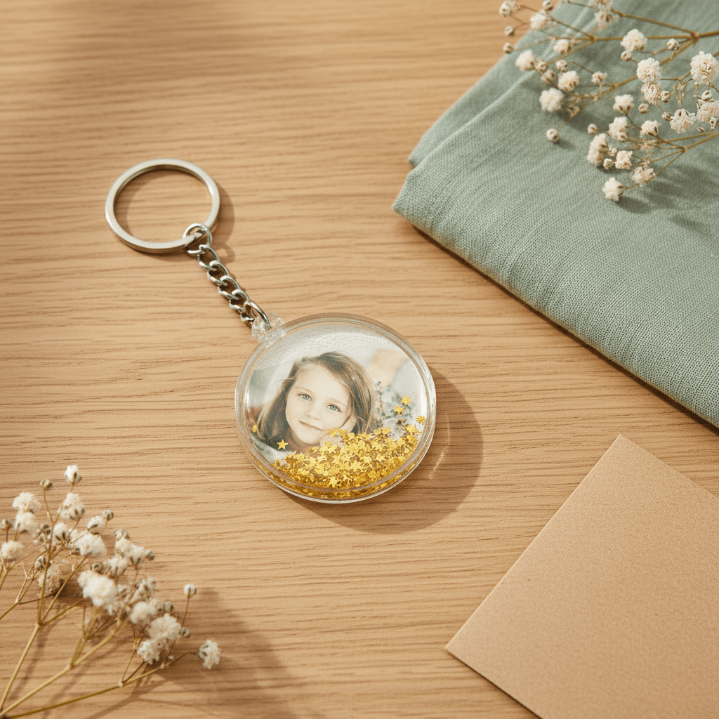 Breloc glob foto rotund GL232 - Green Print