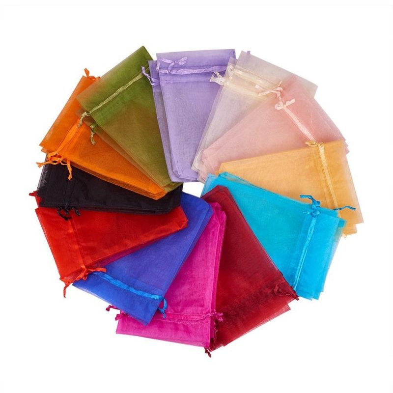 Saculeti organza cu snur satin 9x12cm - set 100 buc SCORG912-mov - Green Print