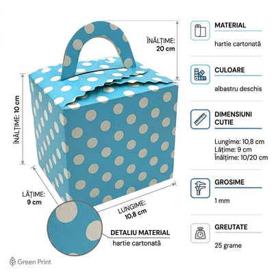 Cutie cani albastru deschis cu buline B800-15 - Green Print