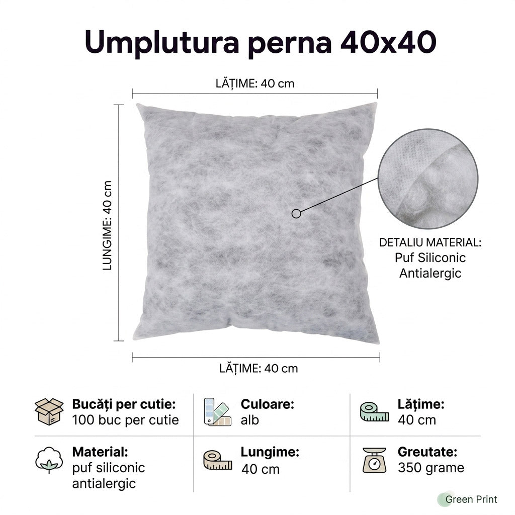 Umplutura perna 40x40 TH3-02 - Green Print